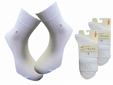 Мужские белые носки с ослабленной резинкой  A.VEASA
