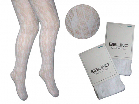 Колготки капроновые белые 15 DEN для девочки   BELINO